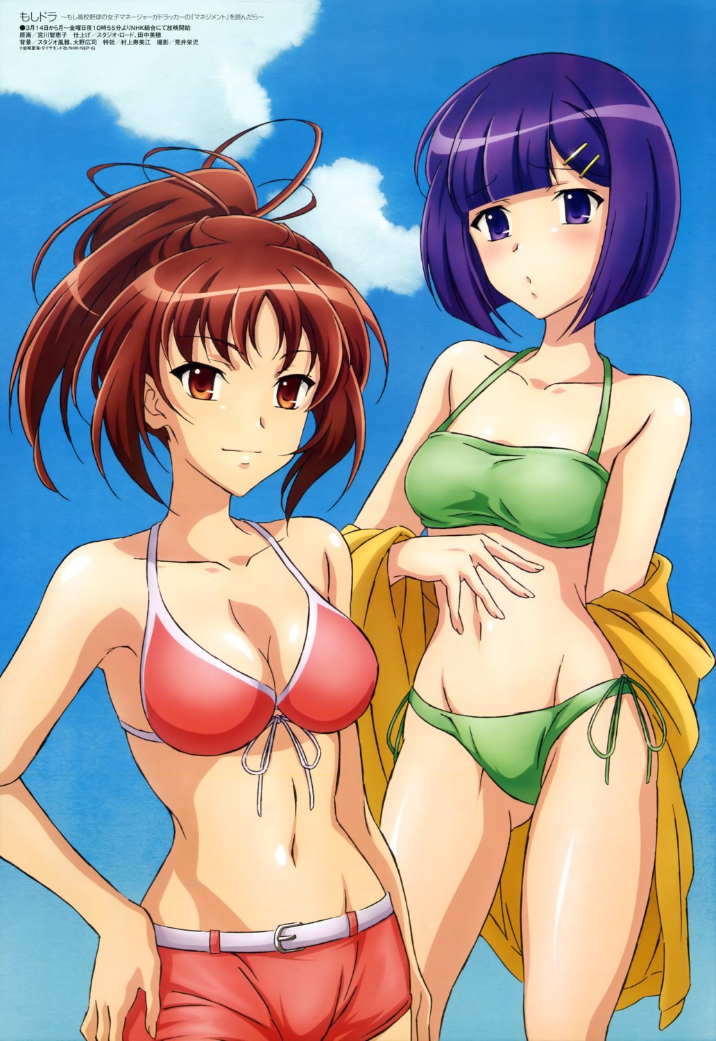 bikini cleavage houjou_ayano kawashima_minami miyakawa_chieko moshidora swimsuits