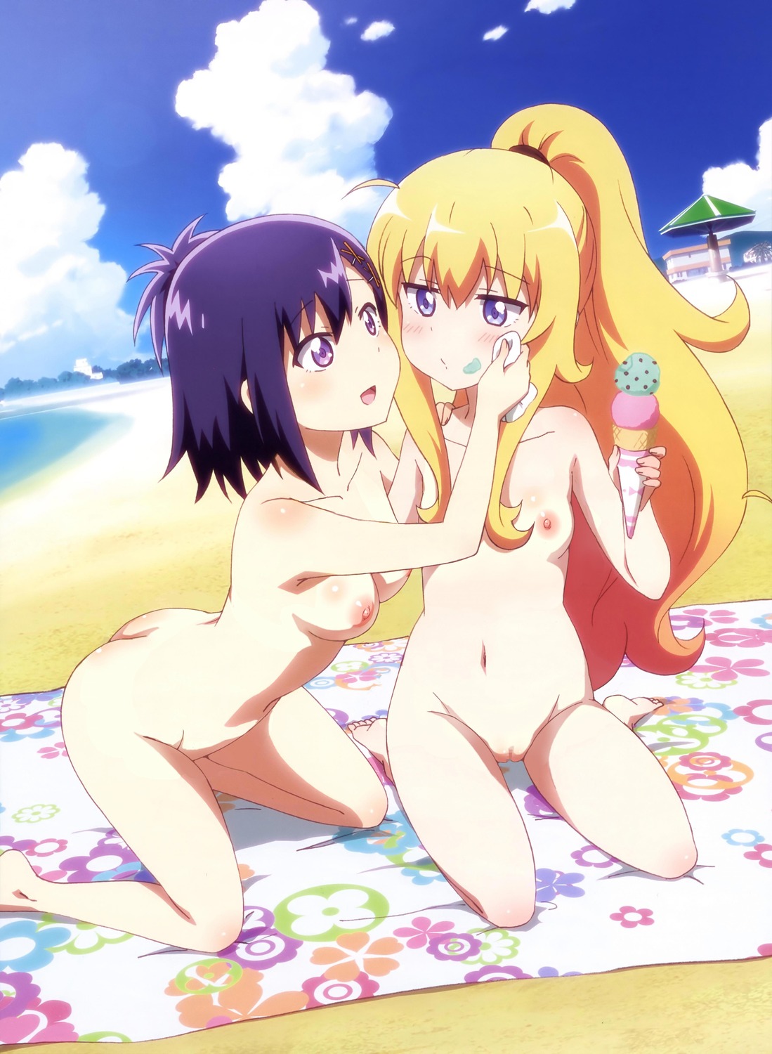 censored cream gabriel_dropout kuwabara_naoko naked nipples photoshop pussy tenma_gabriel_white tsukinose_vignette_april yuri