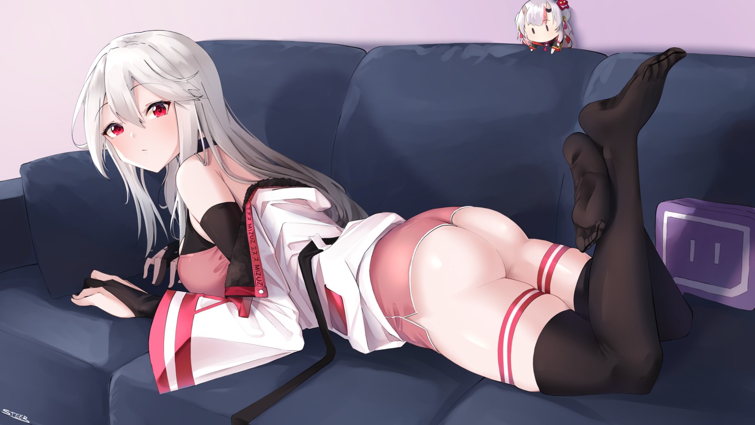 ass chibi feet garter horns nopan steeb thighhighs wallpaper