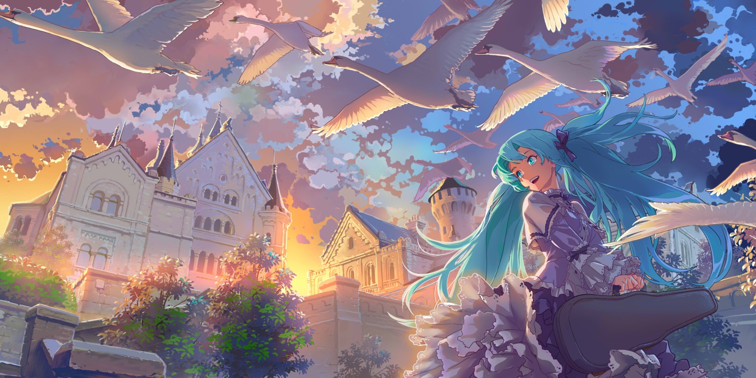 geister hatsune_miku landscape vocaloid