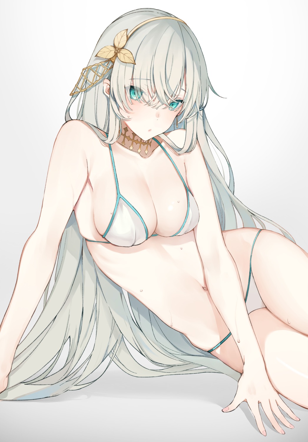 anastasia_(fate/grand_order) bikini cleavage fate/grand_order oniku swimsuits wet