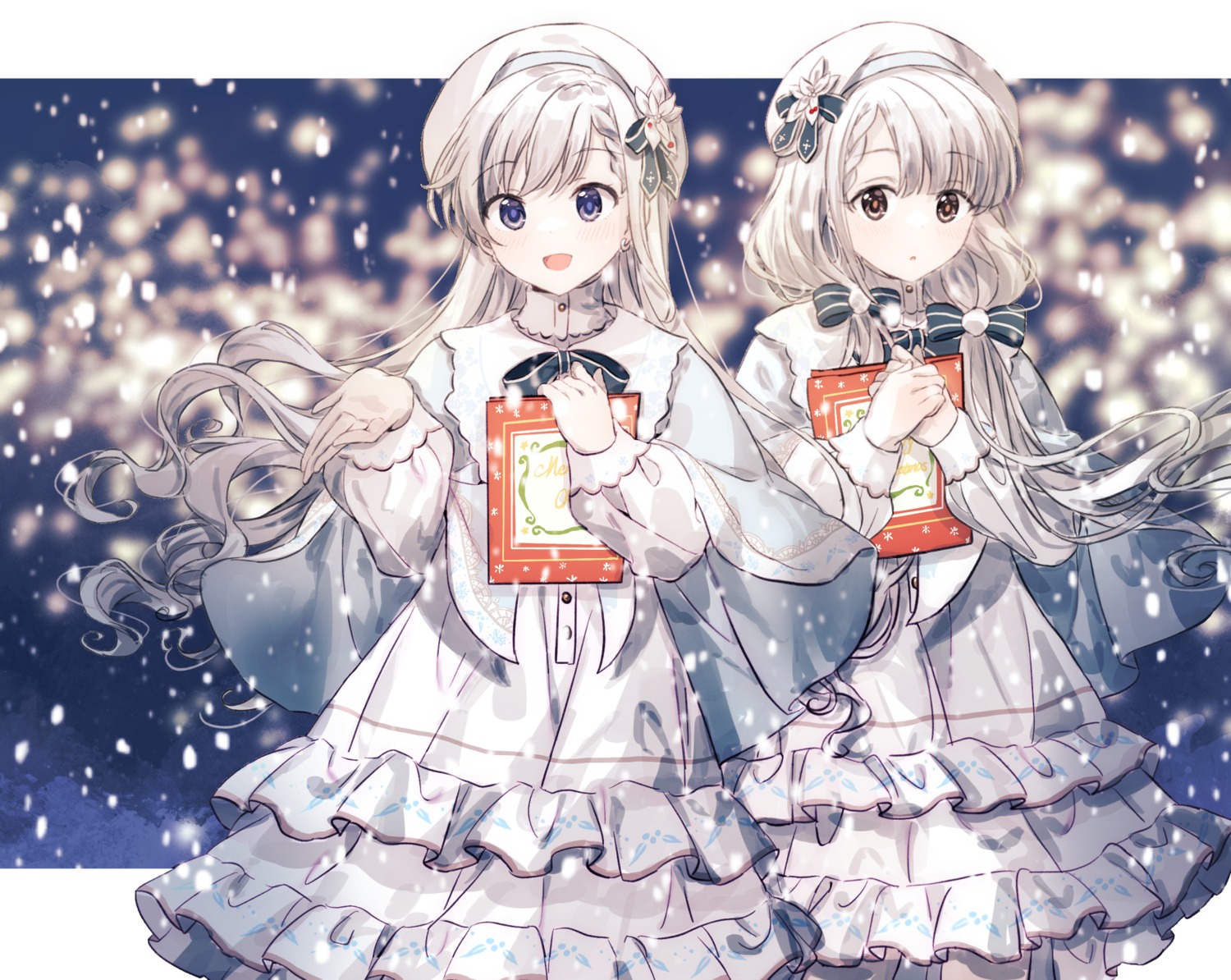 christmas dress gocoli hisakawa_hayate hisakawa_nagi lolita_fashion the_idolm@ster the_idolm@ster_cinderella_girls