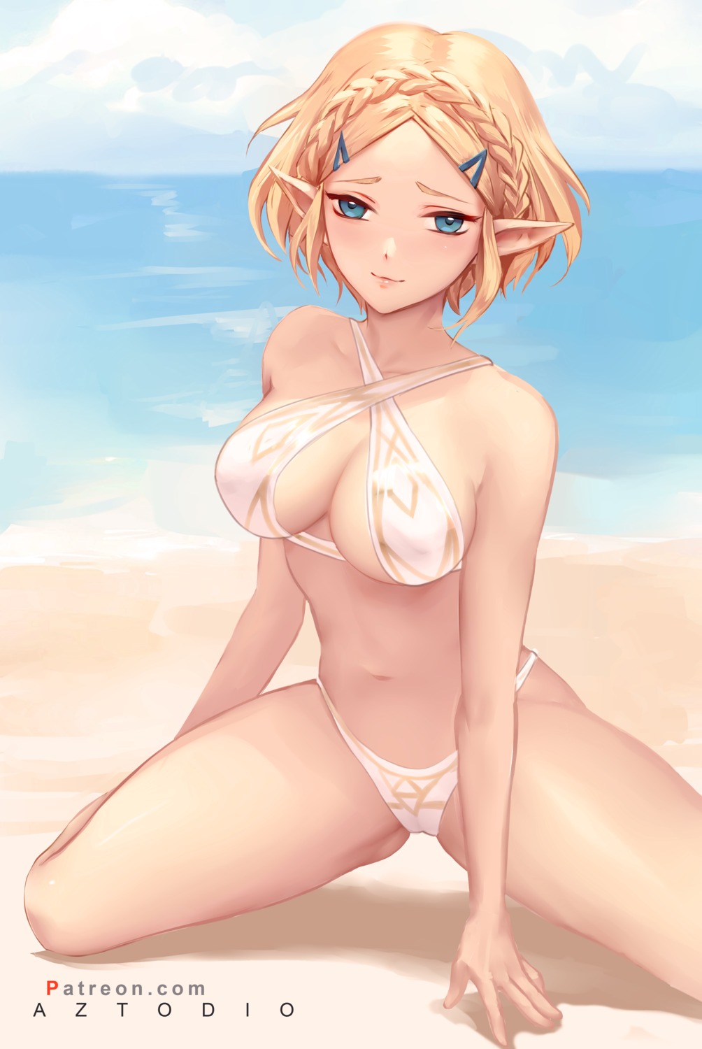 azto_dio bikini cameltoe erect_nipples pointy_ears princess_zelda swimsuits the_legend_of_zelda