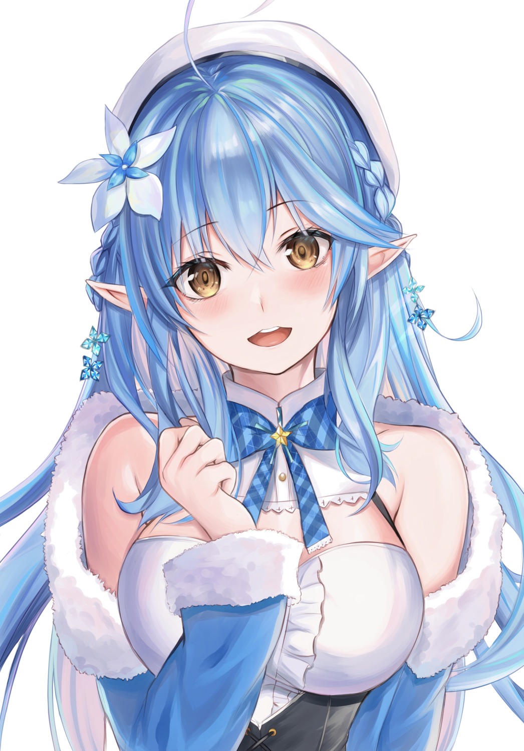 elf hololive pointy_ears screw_(artist) yukihana_lamy