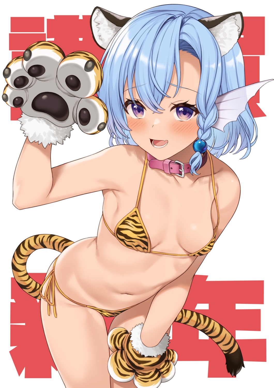 animal_ears bikini elliot_leucosia enjo_kouhai swimsuits tail takunomi