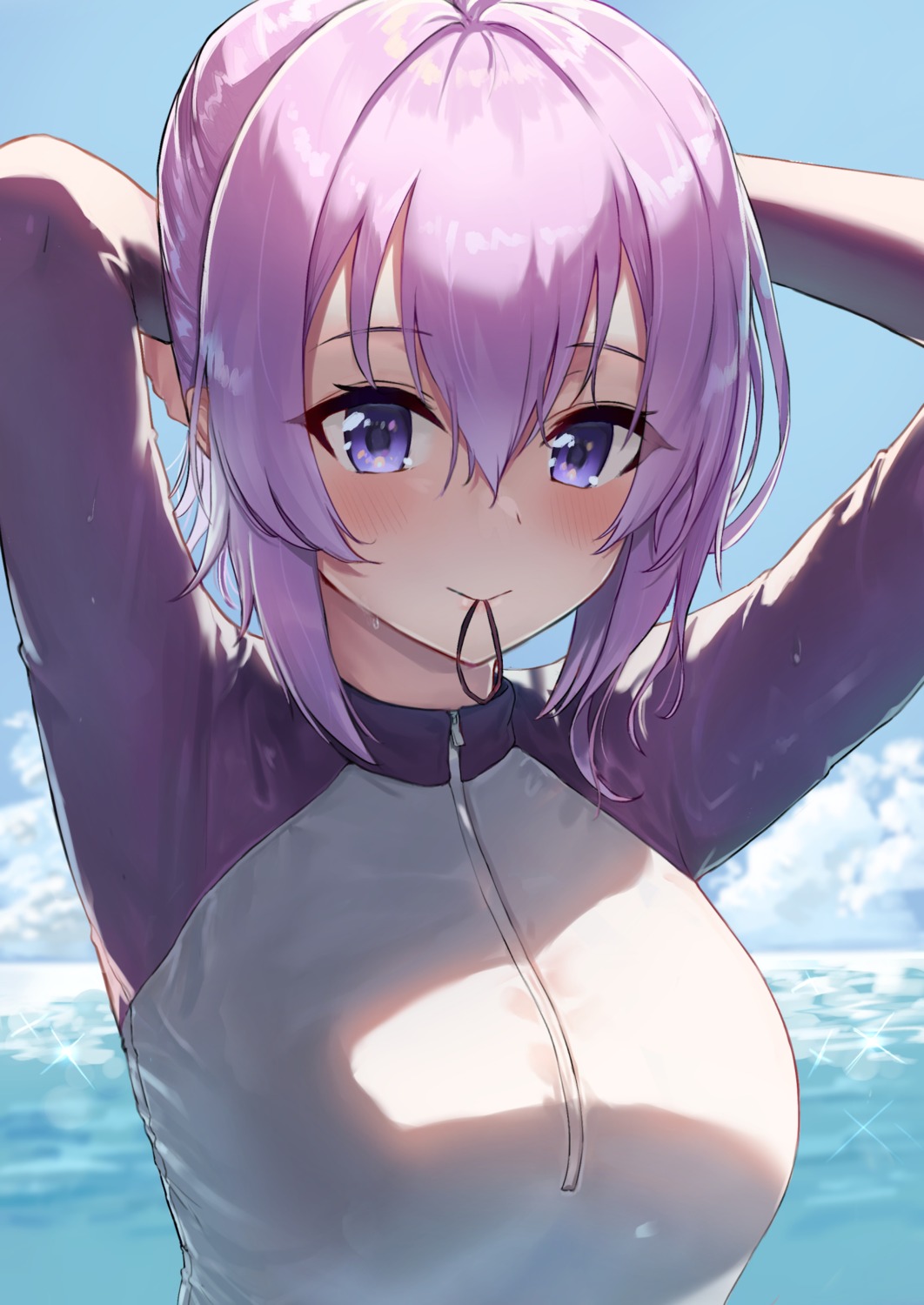 ayul_(ayulneri_92) fate/grand_order mash_kyrielight swimsuits wet wet_clothes