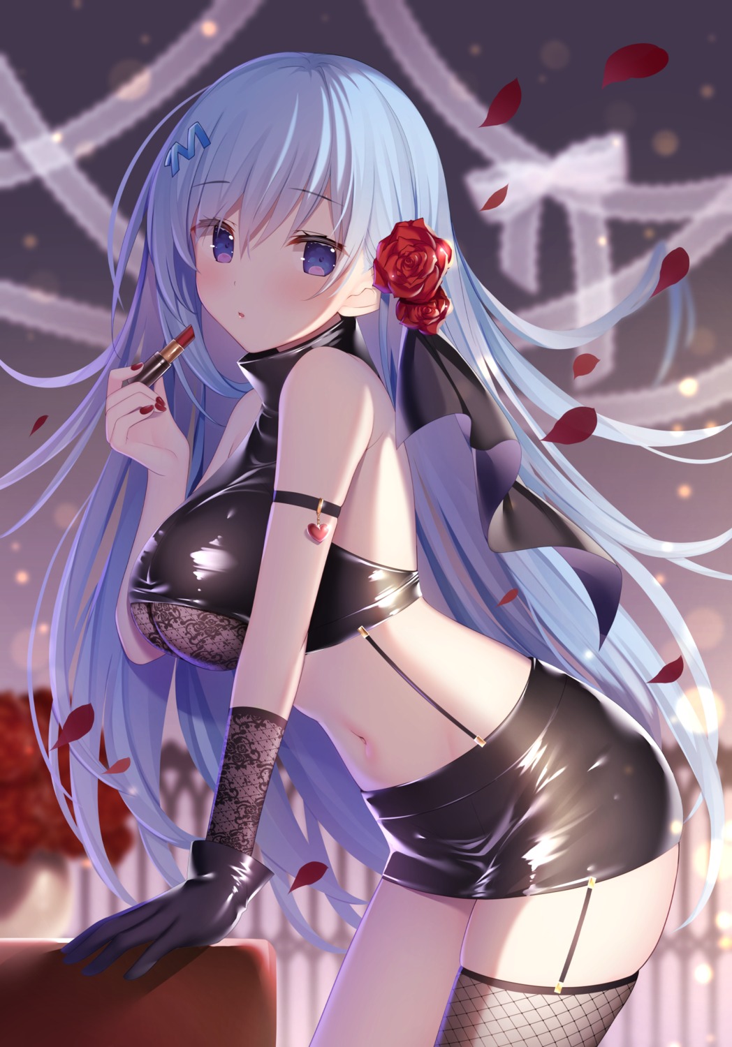 emori_miku emori_miku_project fishnets miko_92 stockings thighhighs