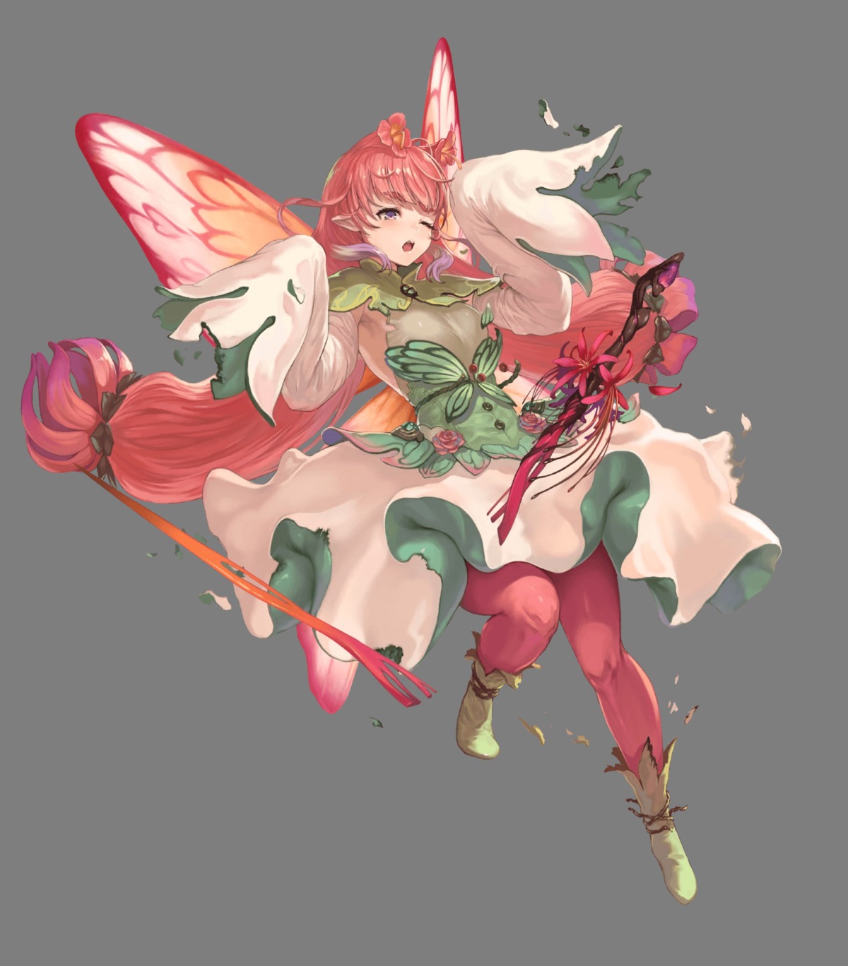 fairy fire_emblem fire_emblem_heroes mirabilis nintendo pantyhose pointy_ears torn_clothes weapon wings yoshiku