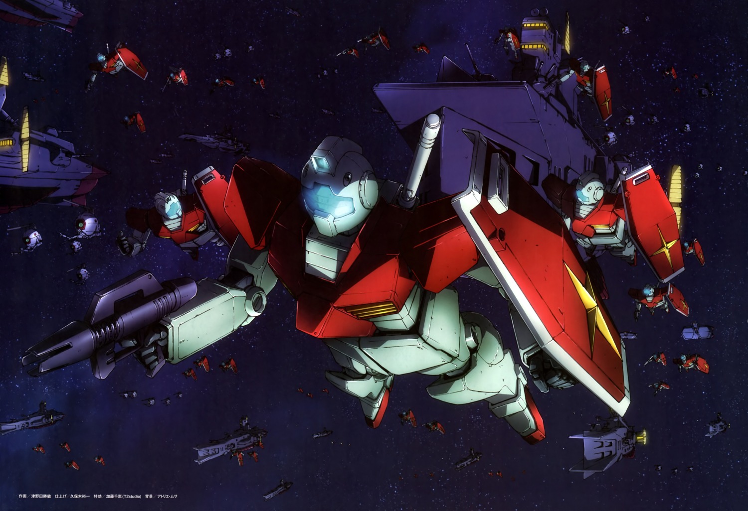 gundam mecha mobile_suit_gundam rgm-79_gm tsunoda_katsutoshi