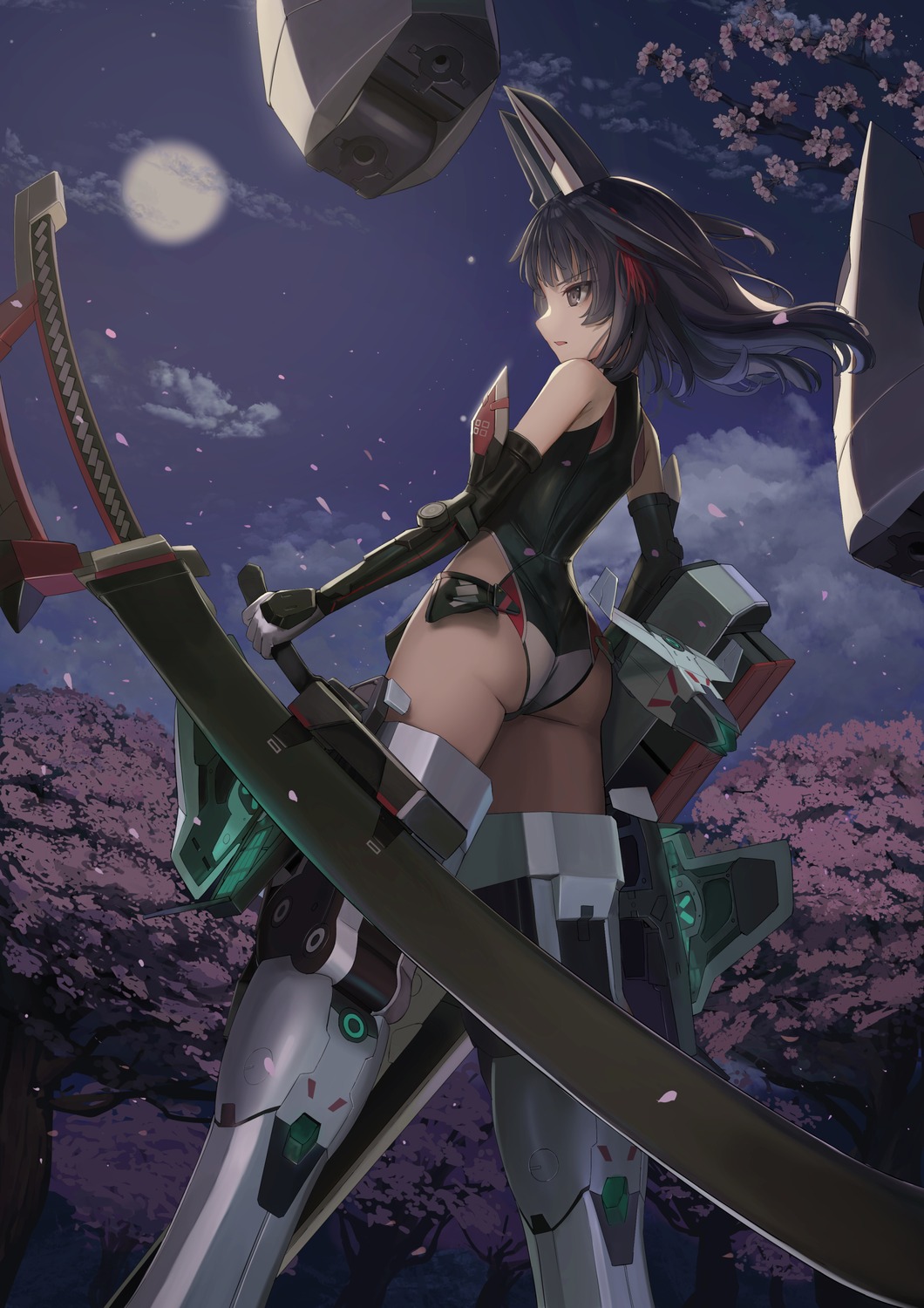 agatsuma_kaede alice_gear_aegis animal_ears artist_revision ass leotard mecha_musume sunga2usagi sword