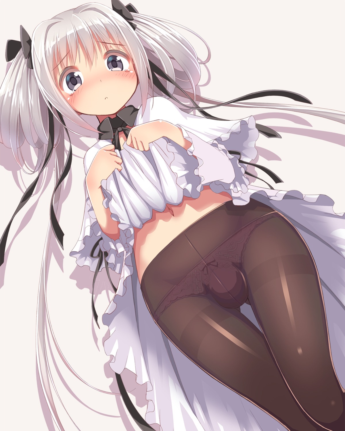 ba_kuro crossdress dress pantsu pantyhose skirt_lift trap