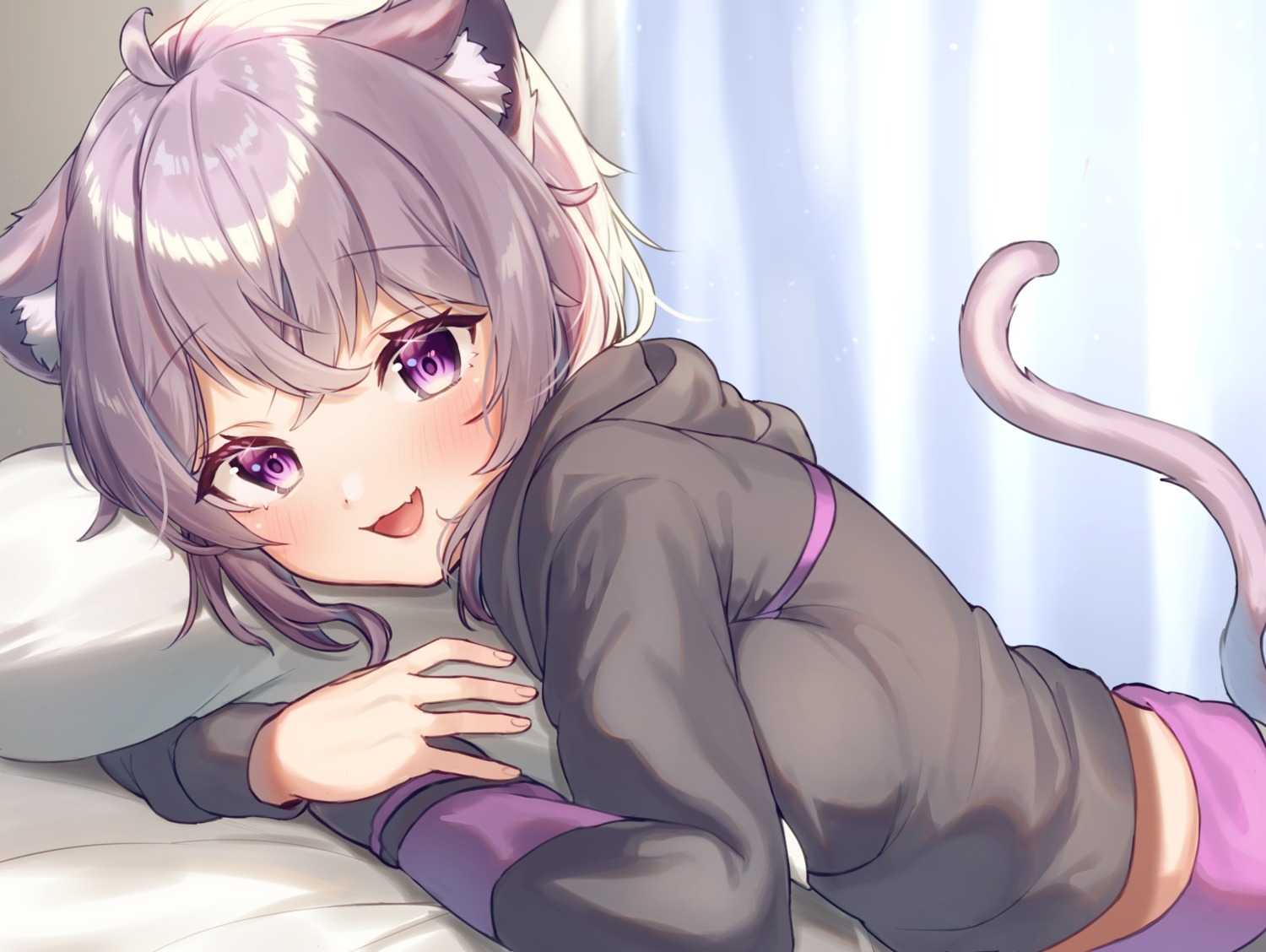 animal_ears hololive hololive_gamers nekomata_okayu nekomimi tail