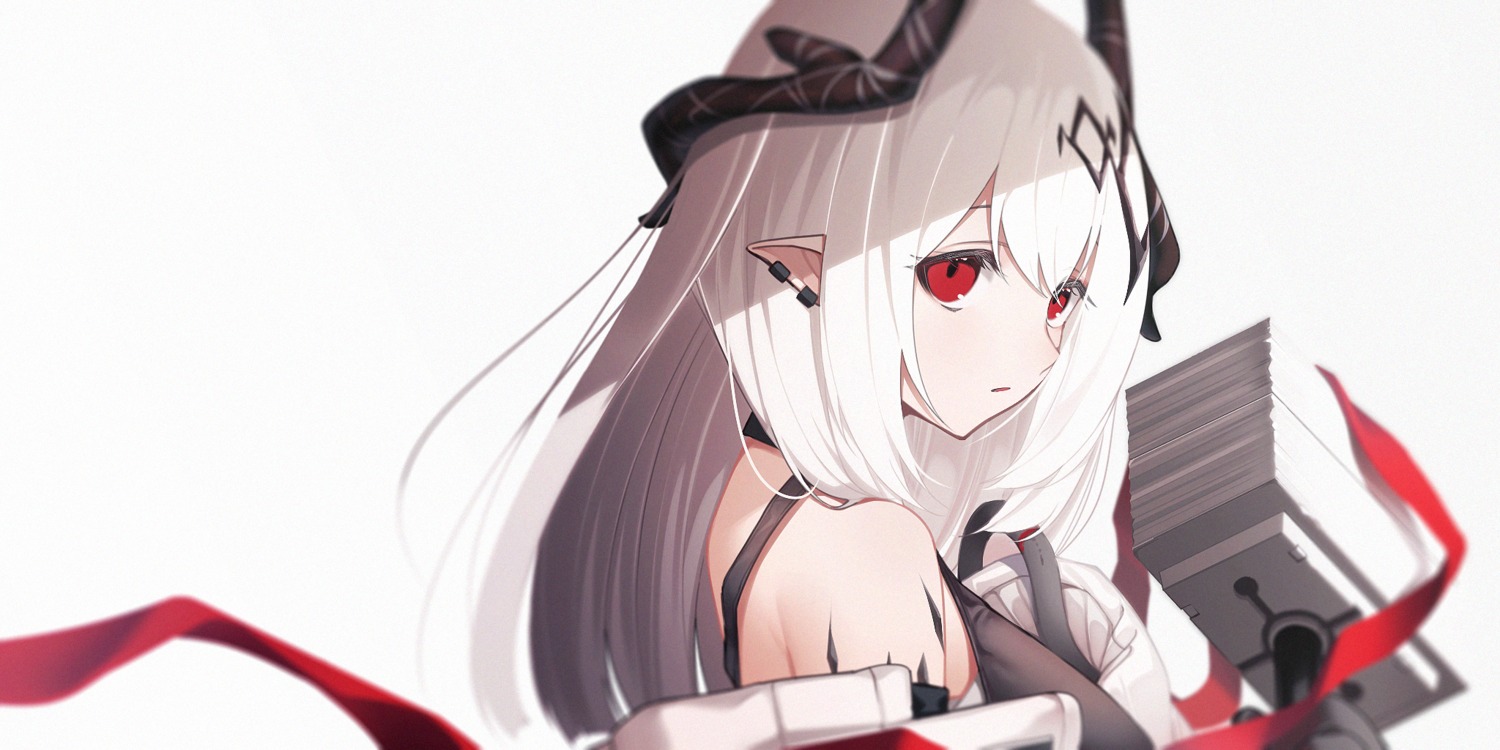 arknights horns mudrock_(arknights) pointy_ears the_cold weapon