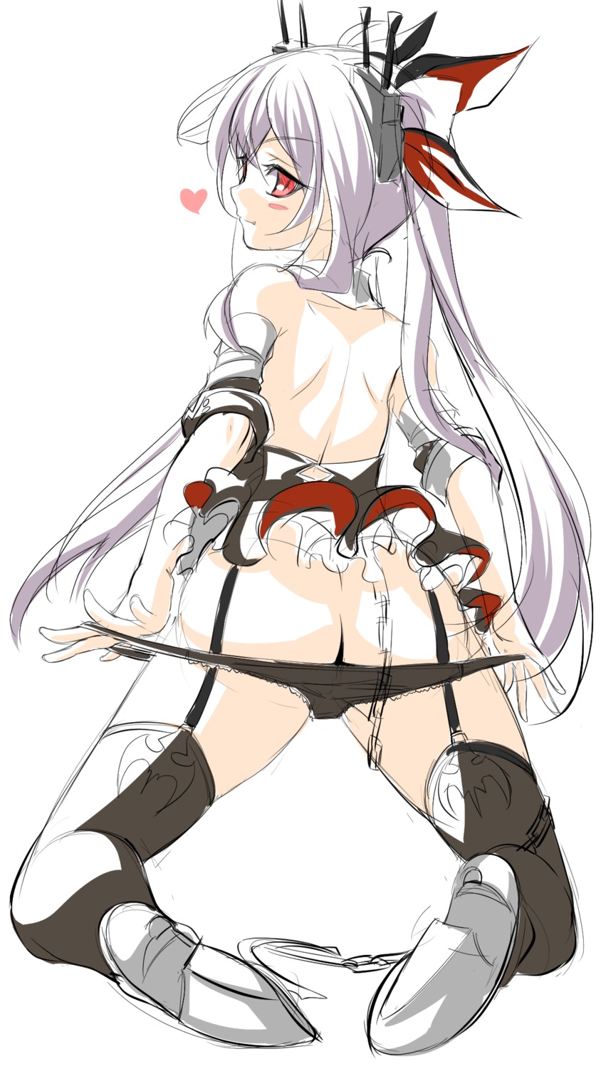 ass azur_lane heels mino106 pantsu panty_pull sketch stockings thighhighs undressing vampire_(azur_lane)