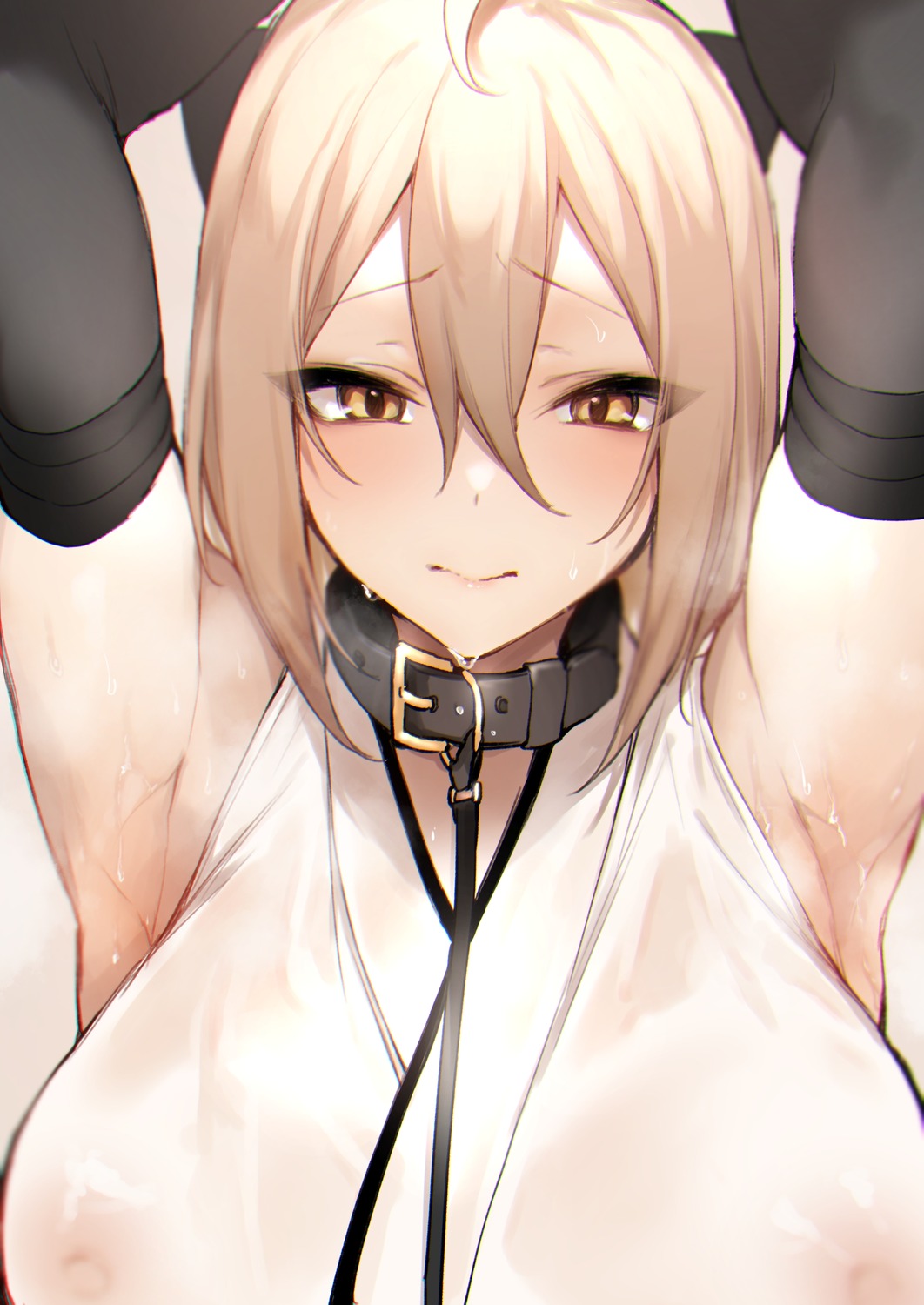 danimaru fate/grand_order japanese_clothes nipples no_bra okita_souji_(fate) see_through