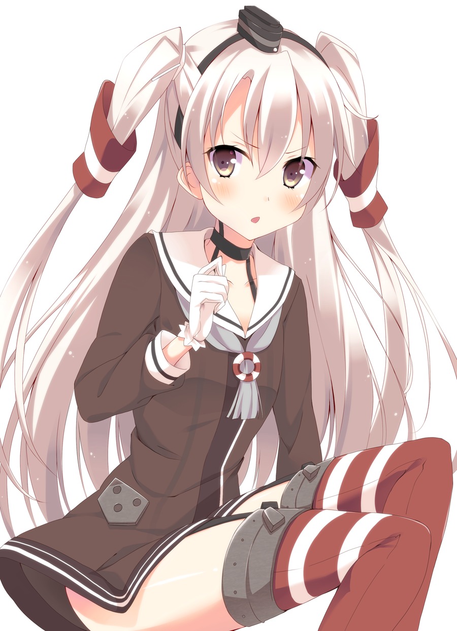 amatsukaze_(kancolle) kantai_collection kurono_yuzuko see_through stockings thighhighs