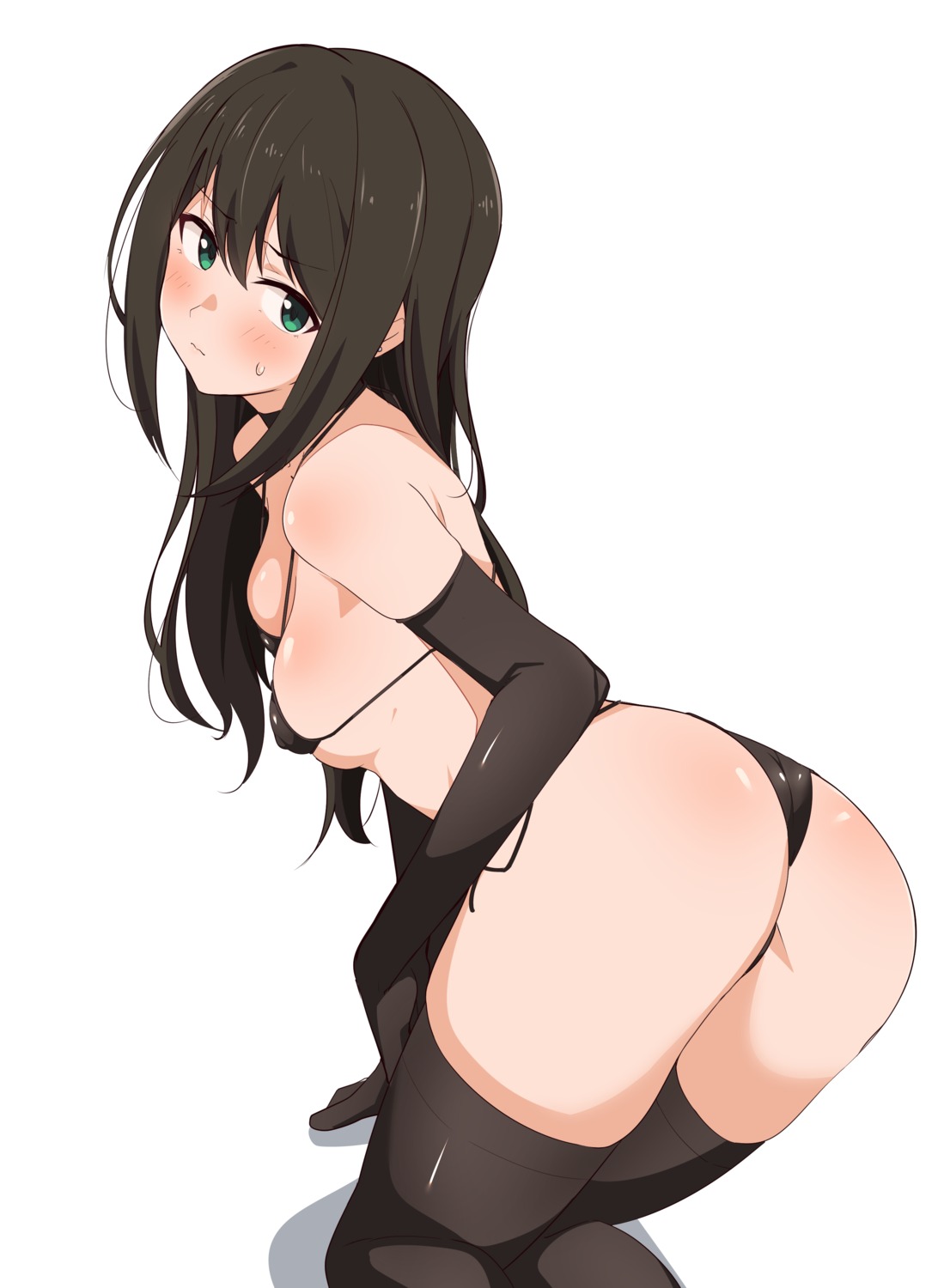 ass bikini erect_nipples seihekiog shibuya_rin swimsuits the_idolm@ster the_idolm@ster_cinderella_girls thighhighs thong