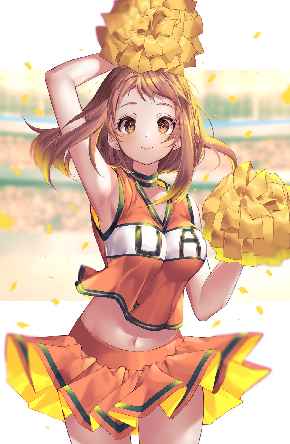 boku_no_hero_academia cheerleader kinty skirt_lift uraraka_ochako