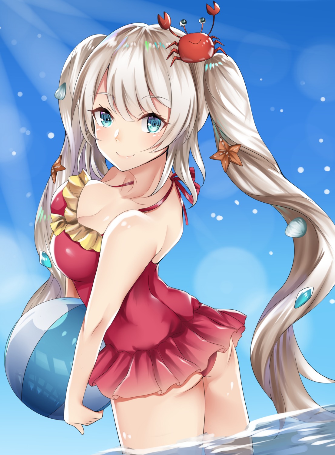 ass cleavage fate/grand_order furumiya_neko marie_antoinette_(fate/grand_order) swimsuits wet