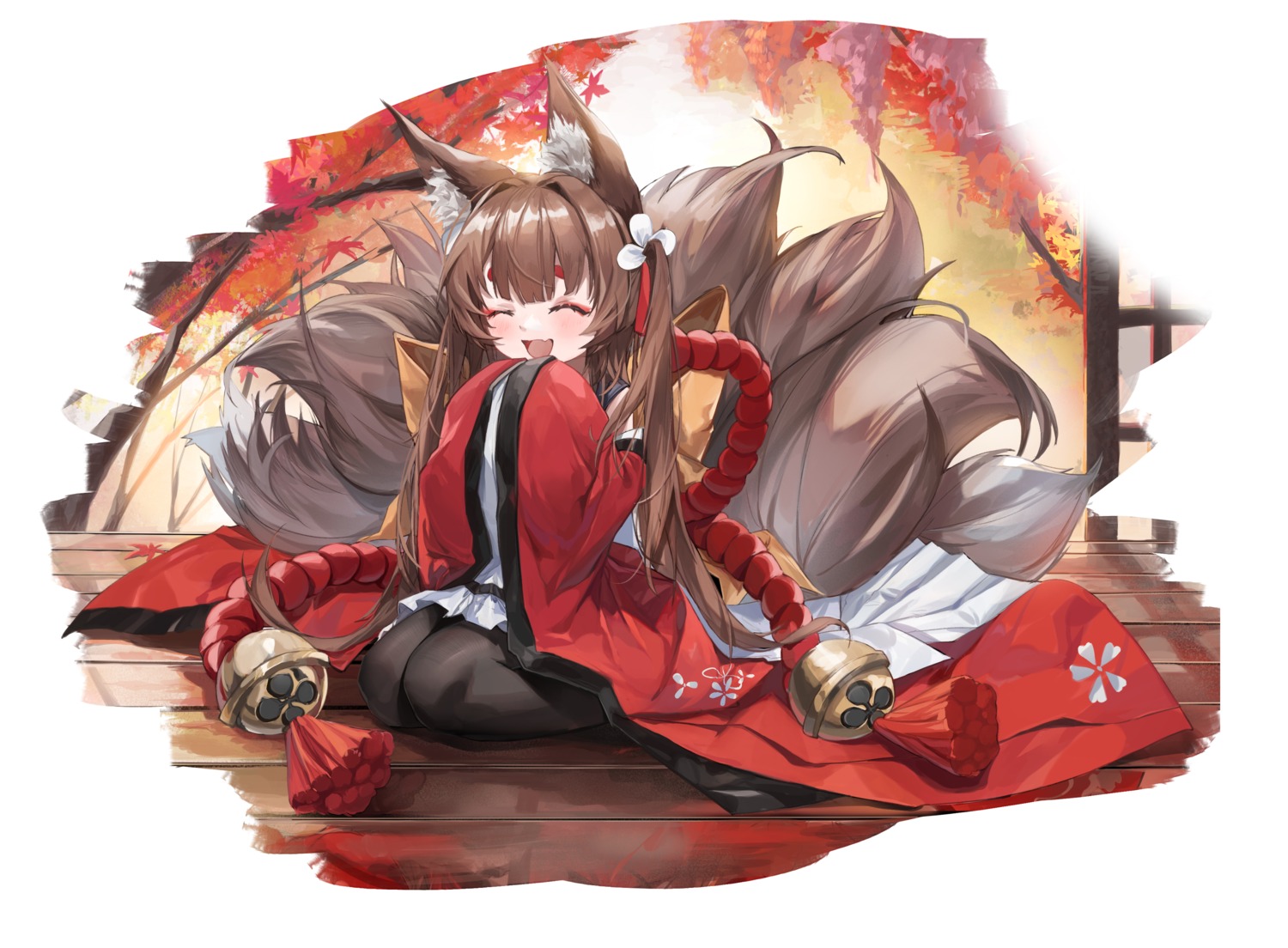 amagi-chan_(azur_lane) amagi_(azur_lane) animal_ears azur_lane japanese_clothes kitsune small_garbage tail