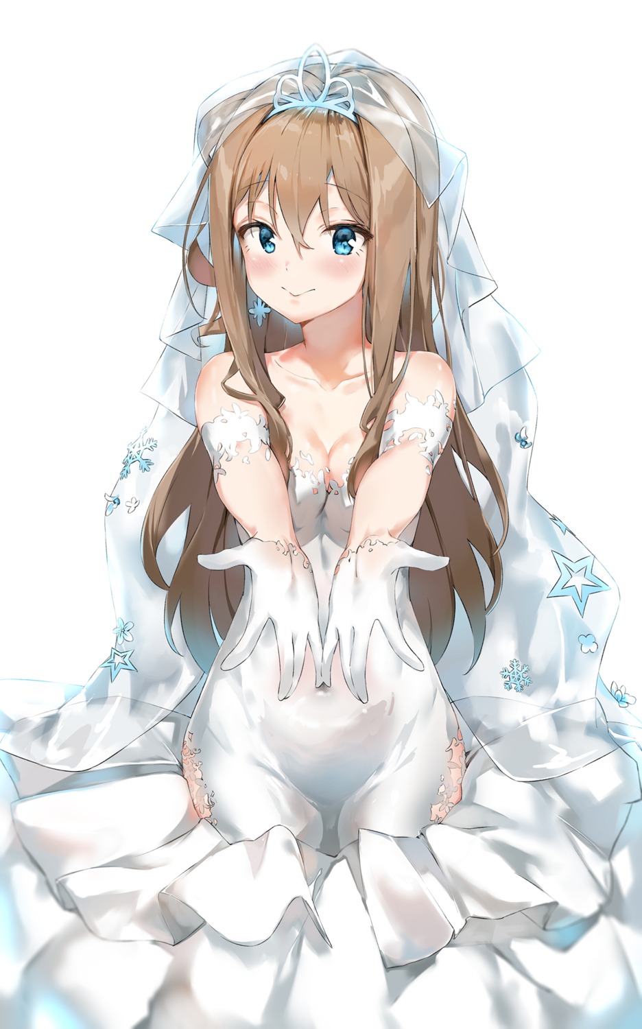 cleavage dress girls_frontline pixel_(yuxian) suomi_kp31_(girls_frontline) wedding_dress