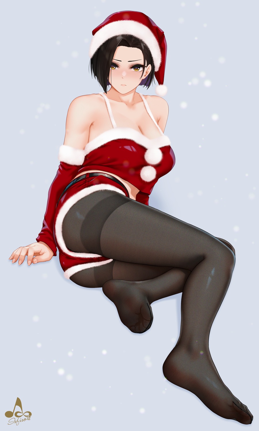 christmas cleavage feet infinote pantyhose yashiki_yuuko