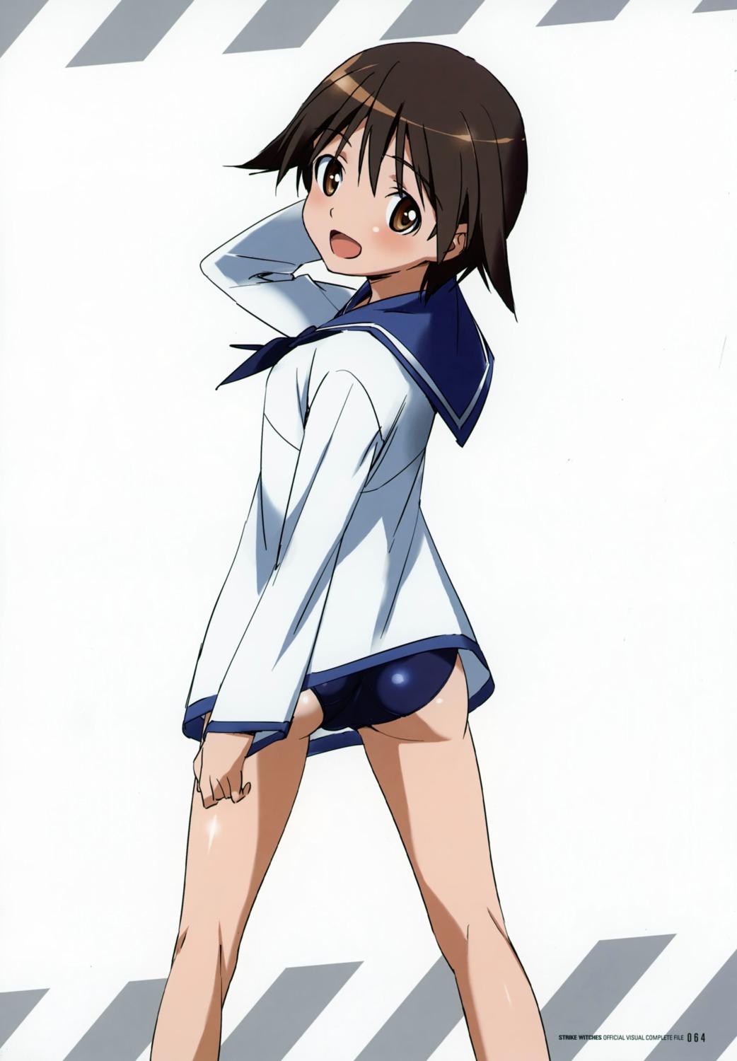 ass miyafuji_yoshika pantsu seifuku strike_witches takamura_kazuhiro