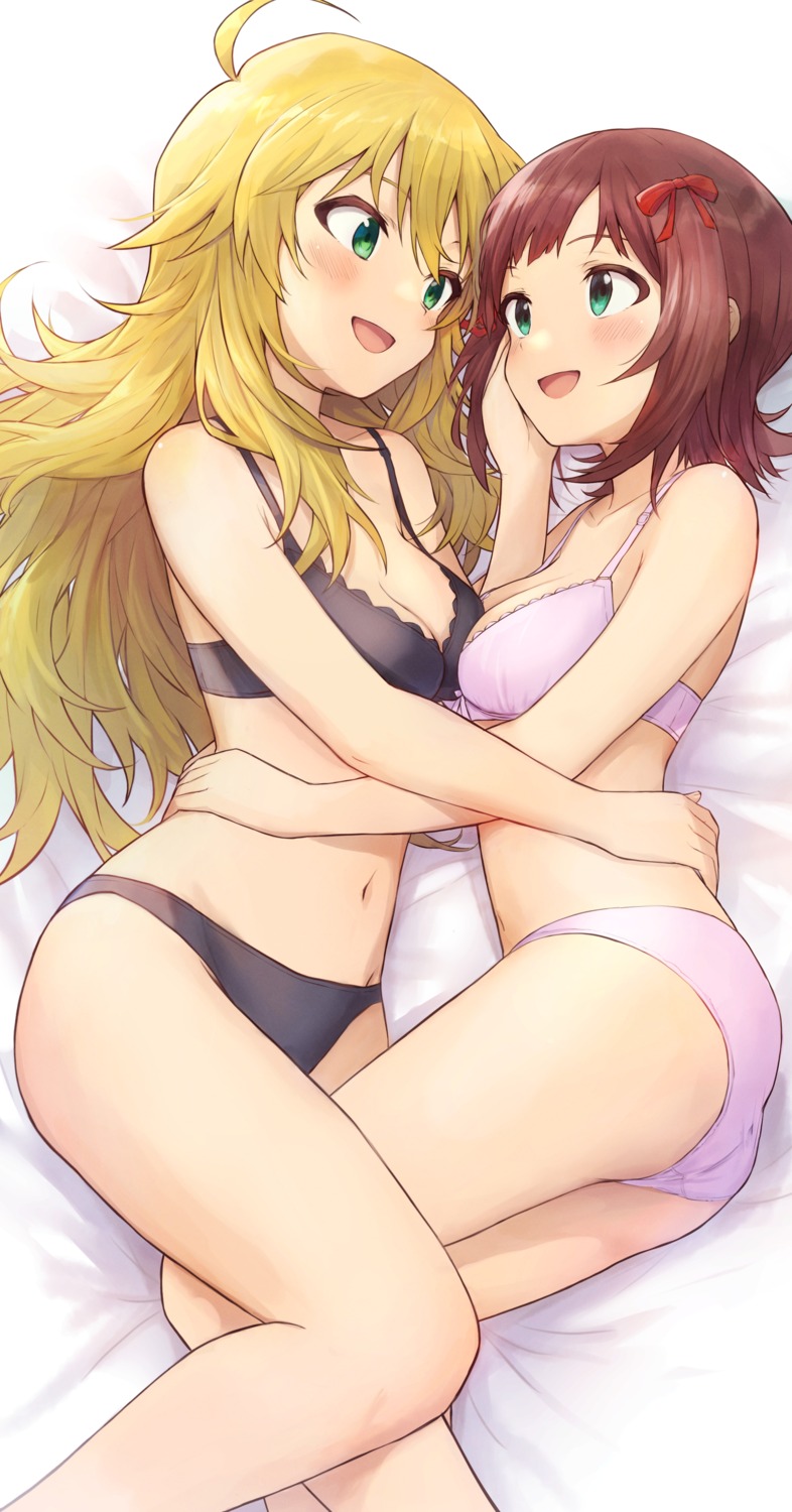 amami_haruka ass bra hoshii_miki pantsu shuucream_(syuichi) the_idolm@ster yuri