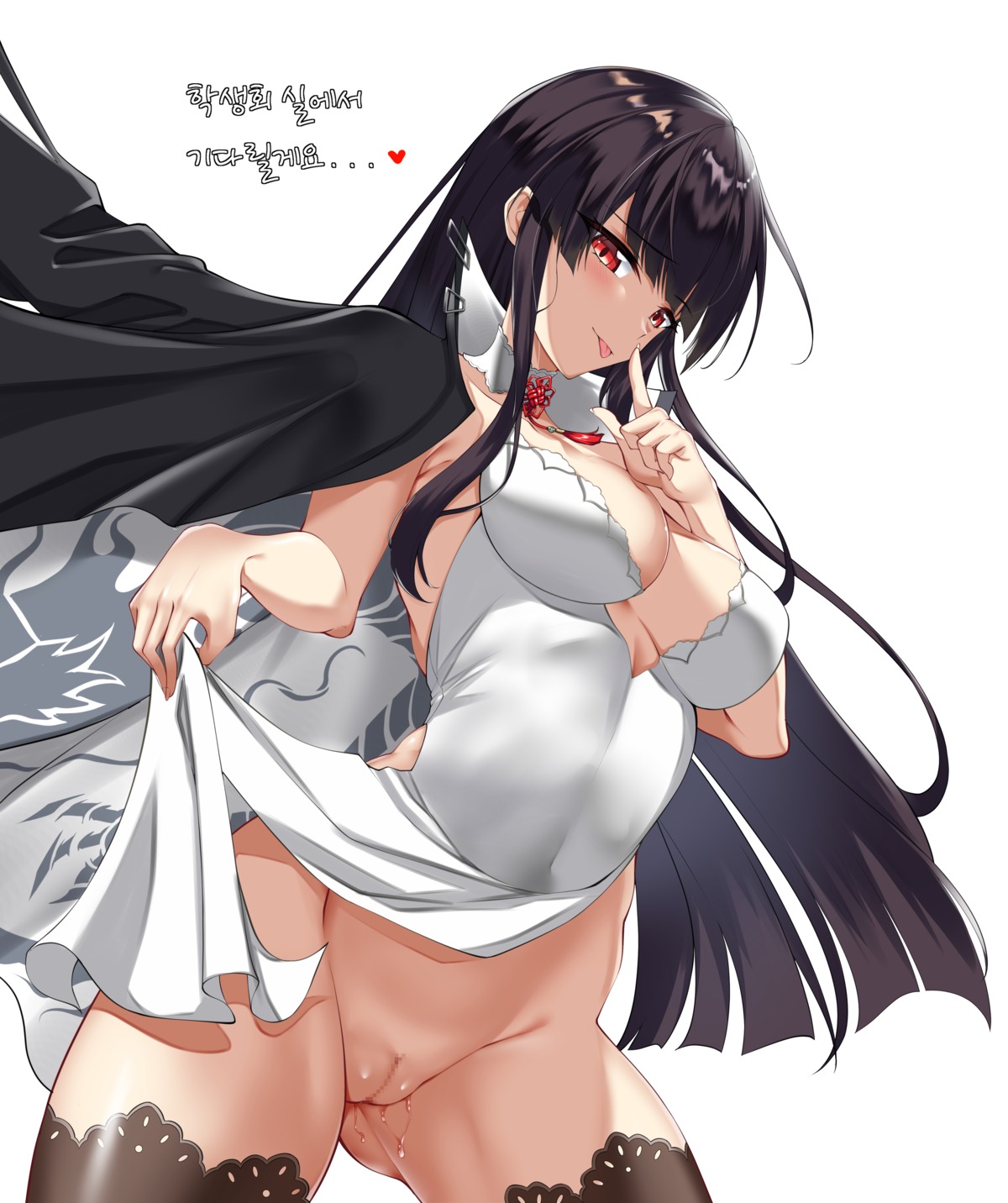 censored chinadress counter:side elze_(s01047480836) no_bra nopan pussy skirt_lift thighhighs