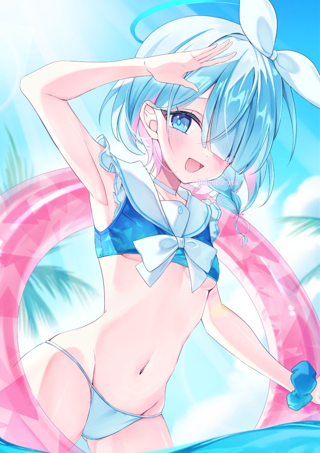 arona_(blue_archive) bikini blue_archive halo loli mizupuruta swimsuits wet