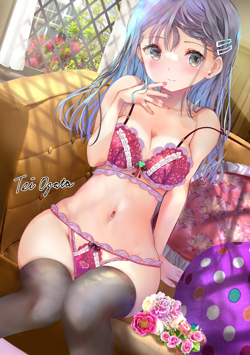 bra lingerie ogata_tei pantsu thighhighs