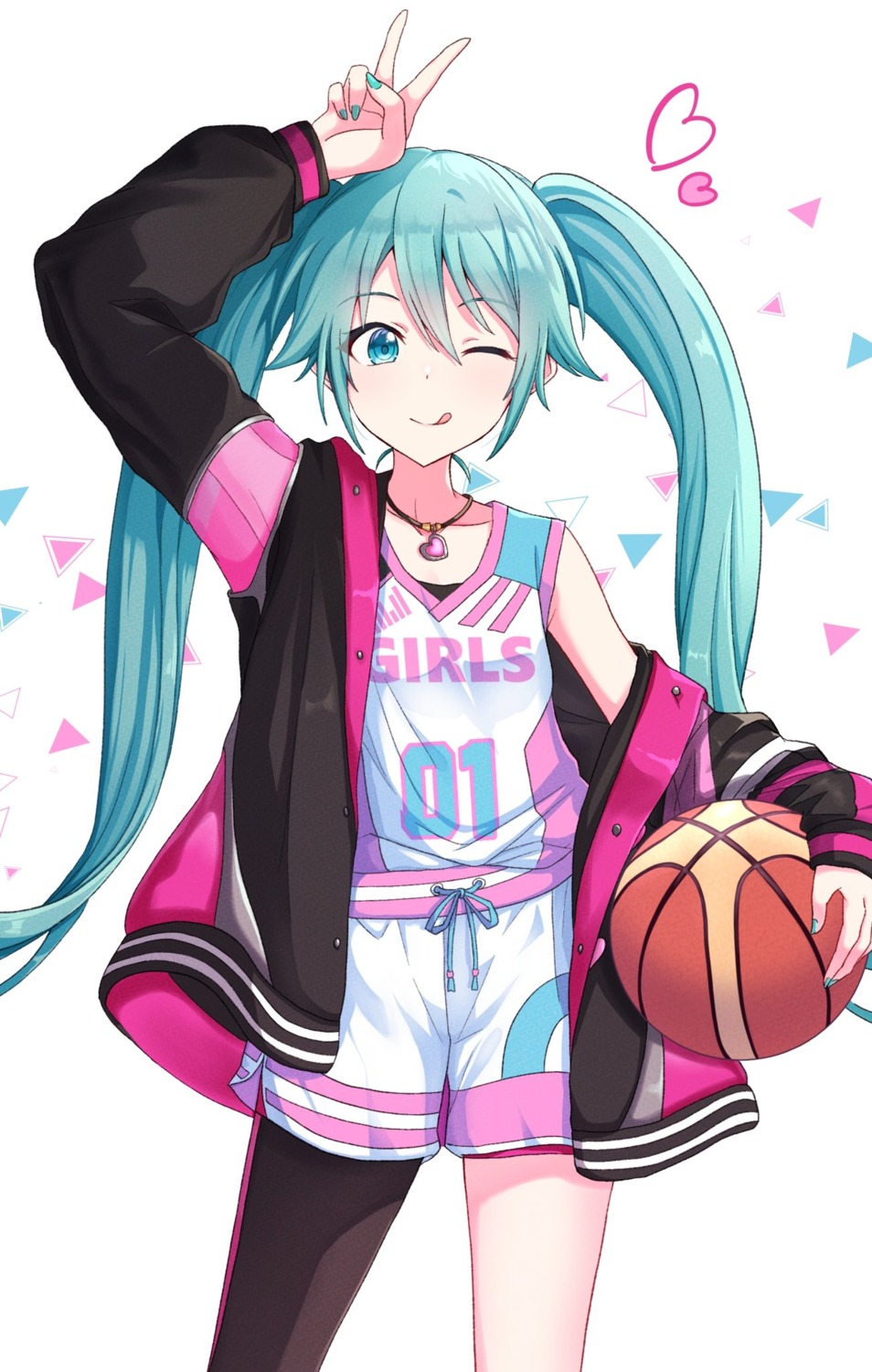 basketball bike_shorts hatsune_miku tagme thighhighs vocaloid