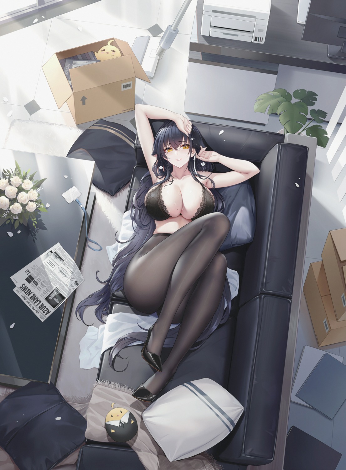 alexiel_(pixiv6211566) azuma_(azur_lane) azur_lane bra heels manjuu_(azur_lane) pantyhose