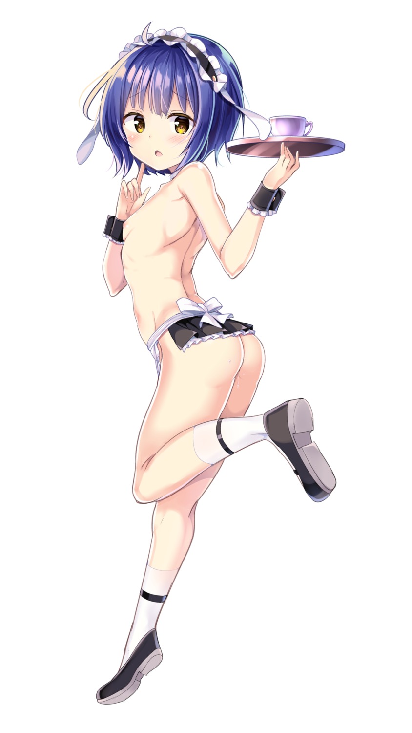 animal_ears ass bunny_ears gochuumon_wa_usagi_desu_ka? jouga_maya kurou_(quadruple_zero) loli maid naked_apron nipples