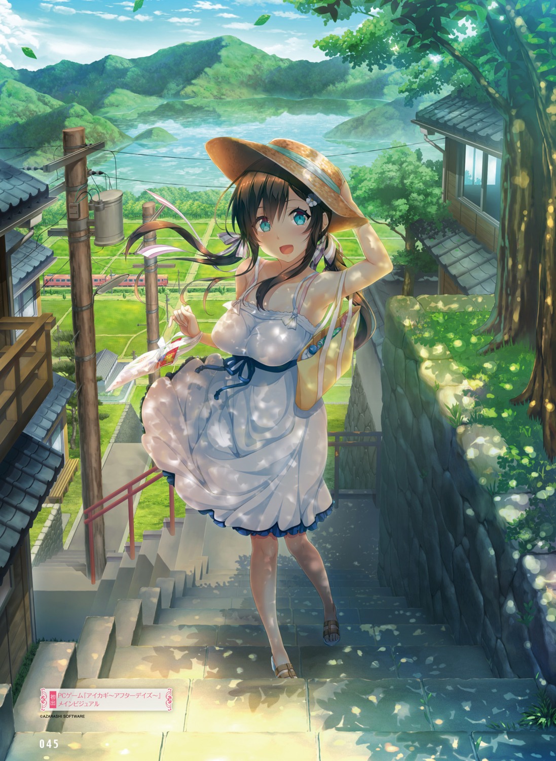 aikagi_(azarashi_soft) aikagi_~after_days~ azarashi_soft dress gintarou summer_dress takanashi_shiori