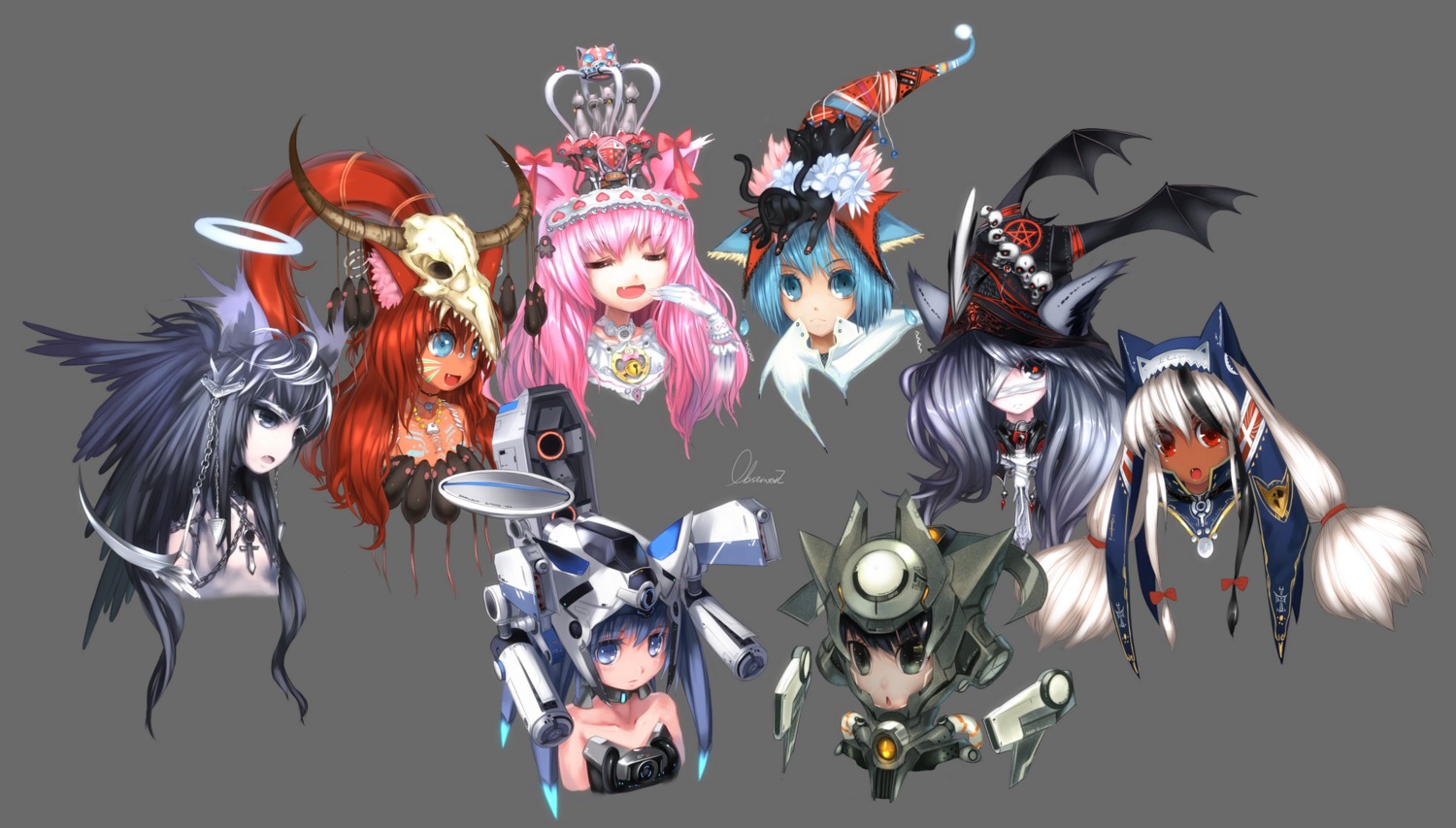 animal_ears horns mecha_musume nekomimi observerz