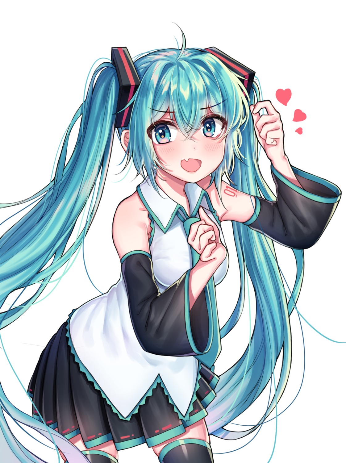 hatsune_miku kk_(aky2374) tattoo thighhighs vocaloid