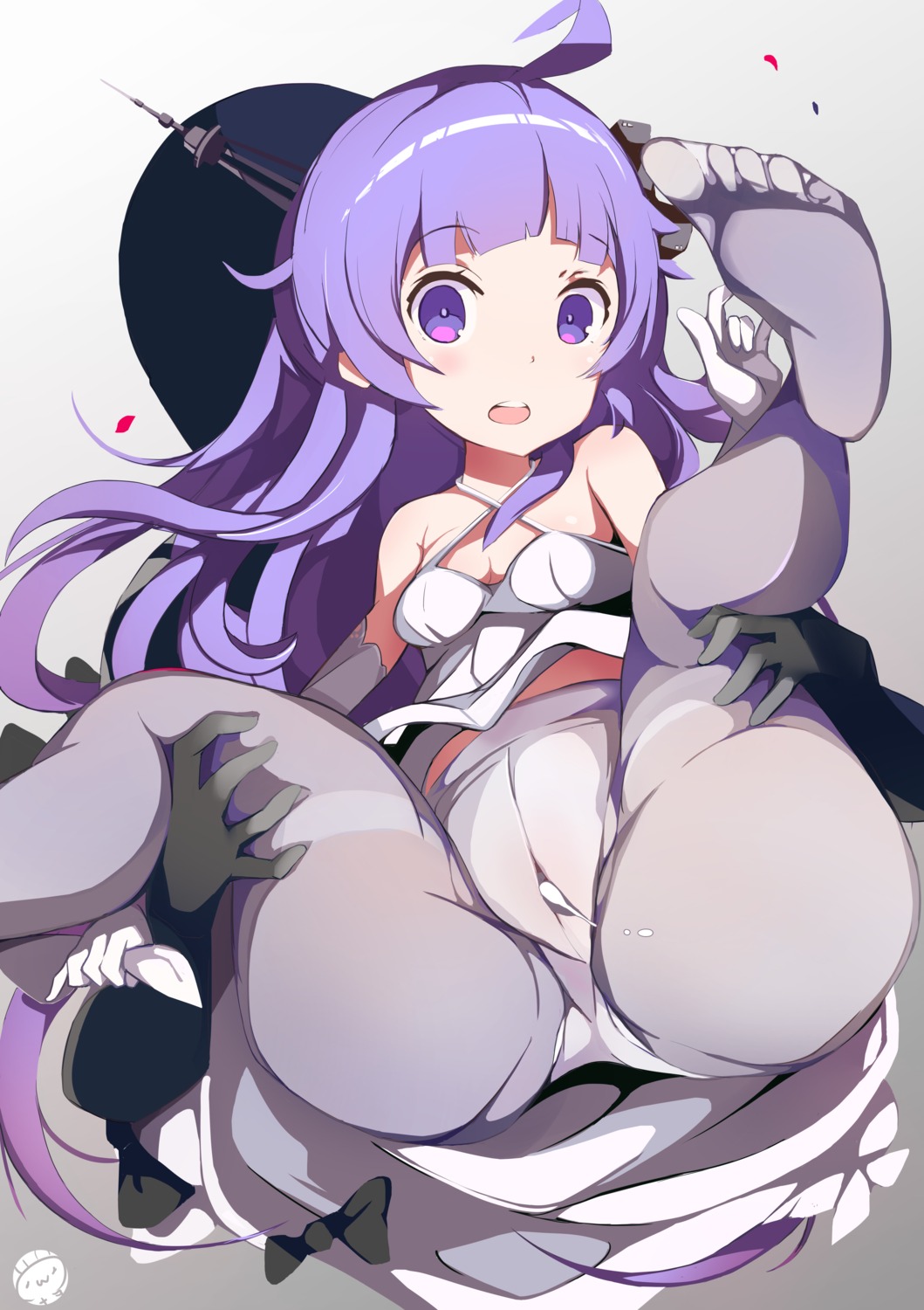 azur_lane cameltoe cleavage dress feet loli no_bra pantsu pantyhose papion pussy_juice skirt_lift unicorn_(azur_lane)