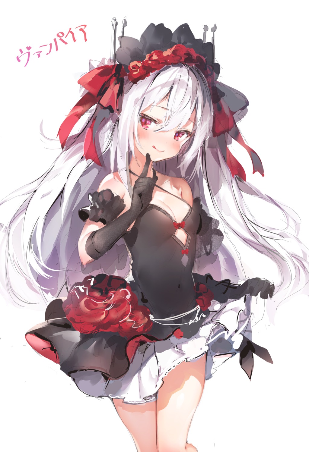 azur_lane cleavage skirt_lift umibouzu vampire_(azur_lane)