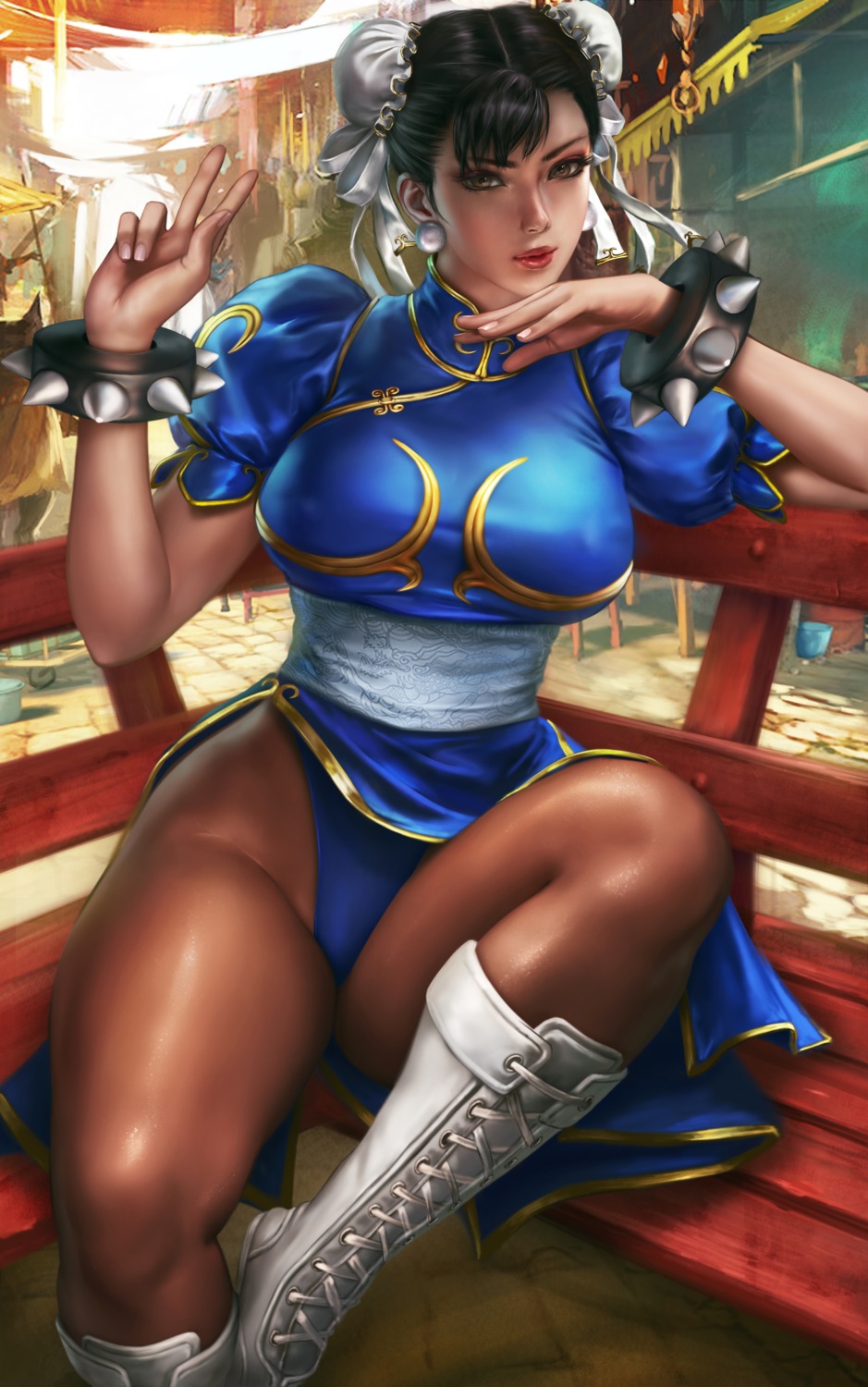 chinadress chun_li logan_cure pantsu pantyhose skirt_lift street_fighter