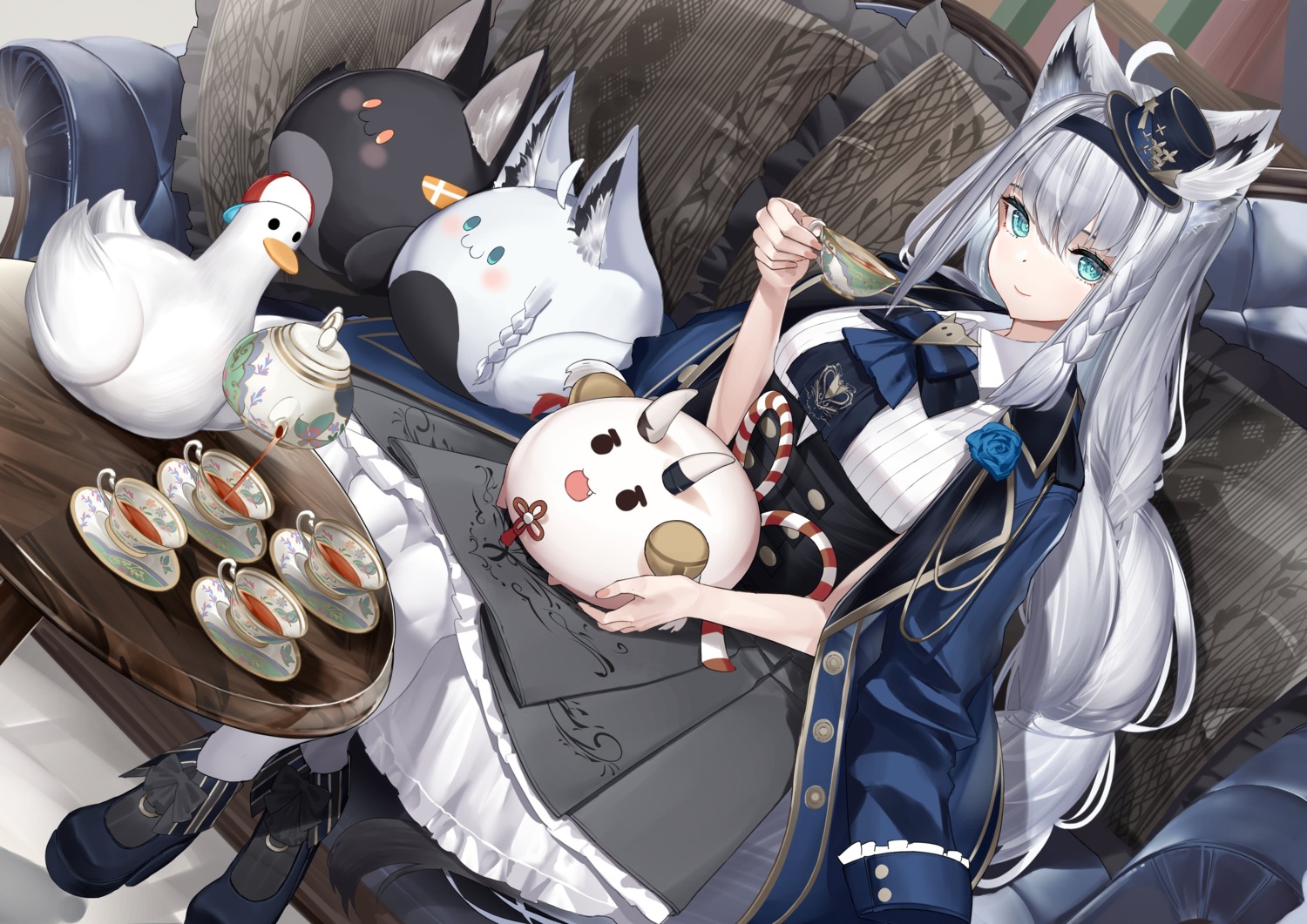 animal_ears hololive hololive_gamers kitsune lamium_(artist) lolita_fashion shirakami_fubuki