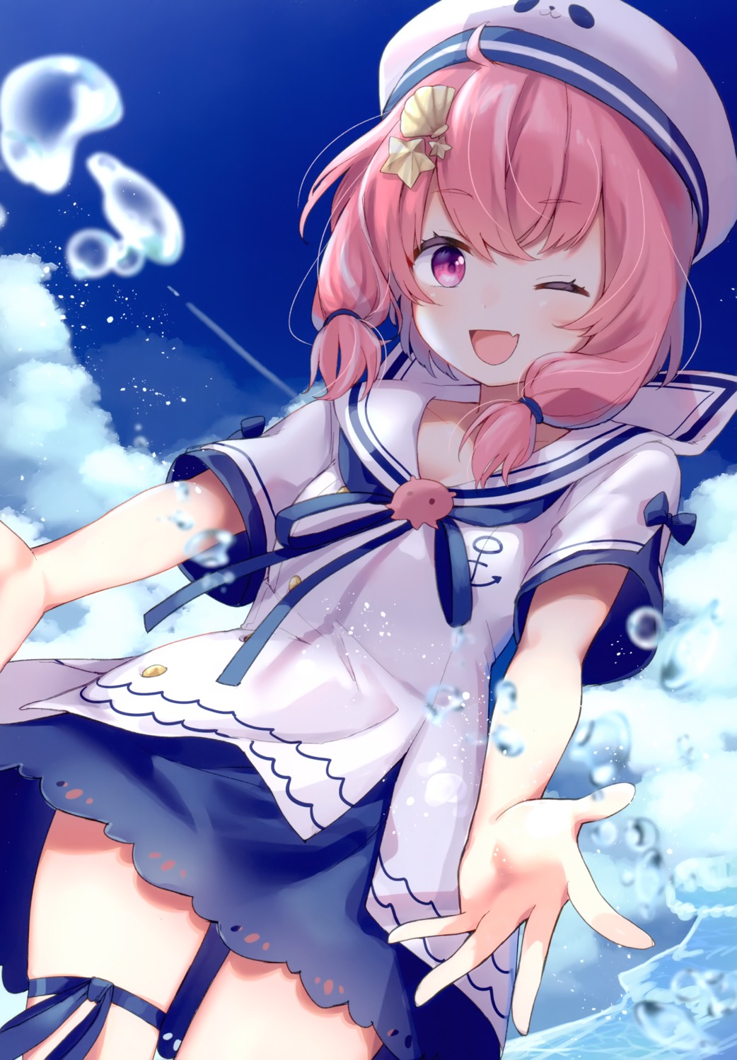 garter kasokuiki ksk_(kasokuiki) nijisanji nijisanji_gamers sasaki_saku seifuku skirt_lift