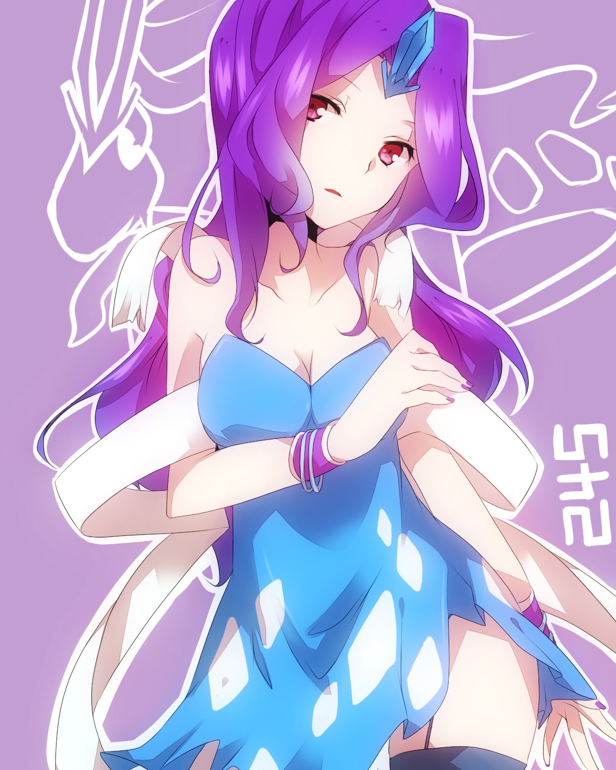 anthropomorphization cleavage dress pokemon suicune takeshima_eku thighhighs