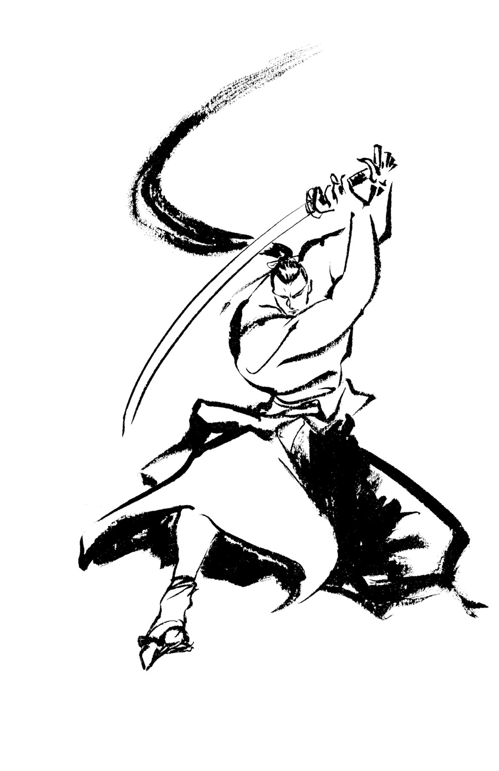 kibagami_genjuro male monochrome samurai_spirits shiroi_eiji snk