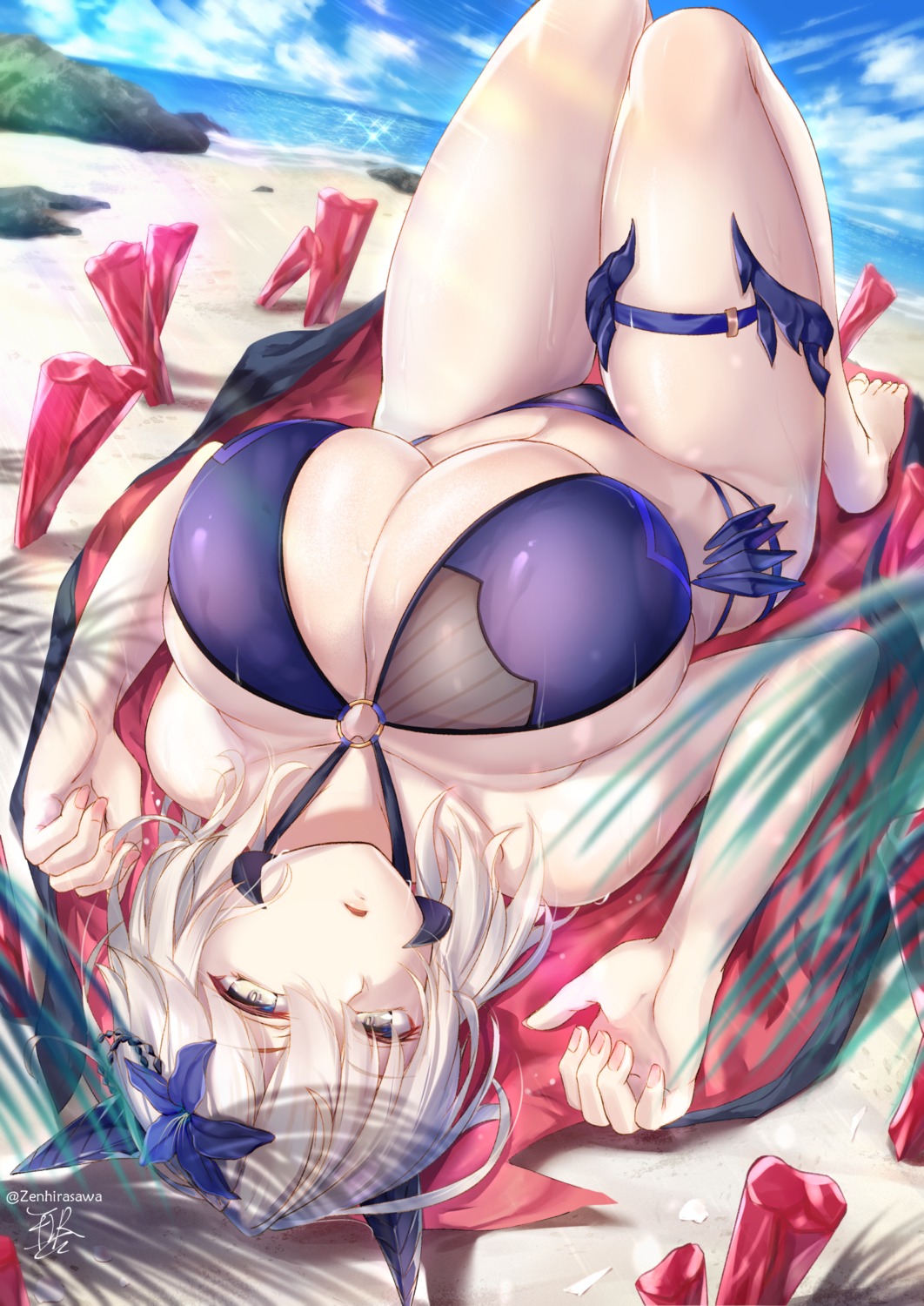 artoria_pendragon_alter_(fate/grand_order) bikini fate/grand_order garter hirasawa_seiji horns swimsuits