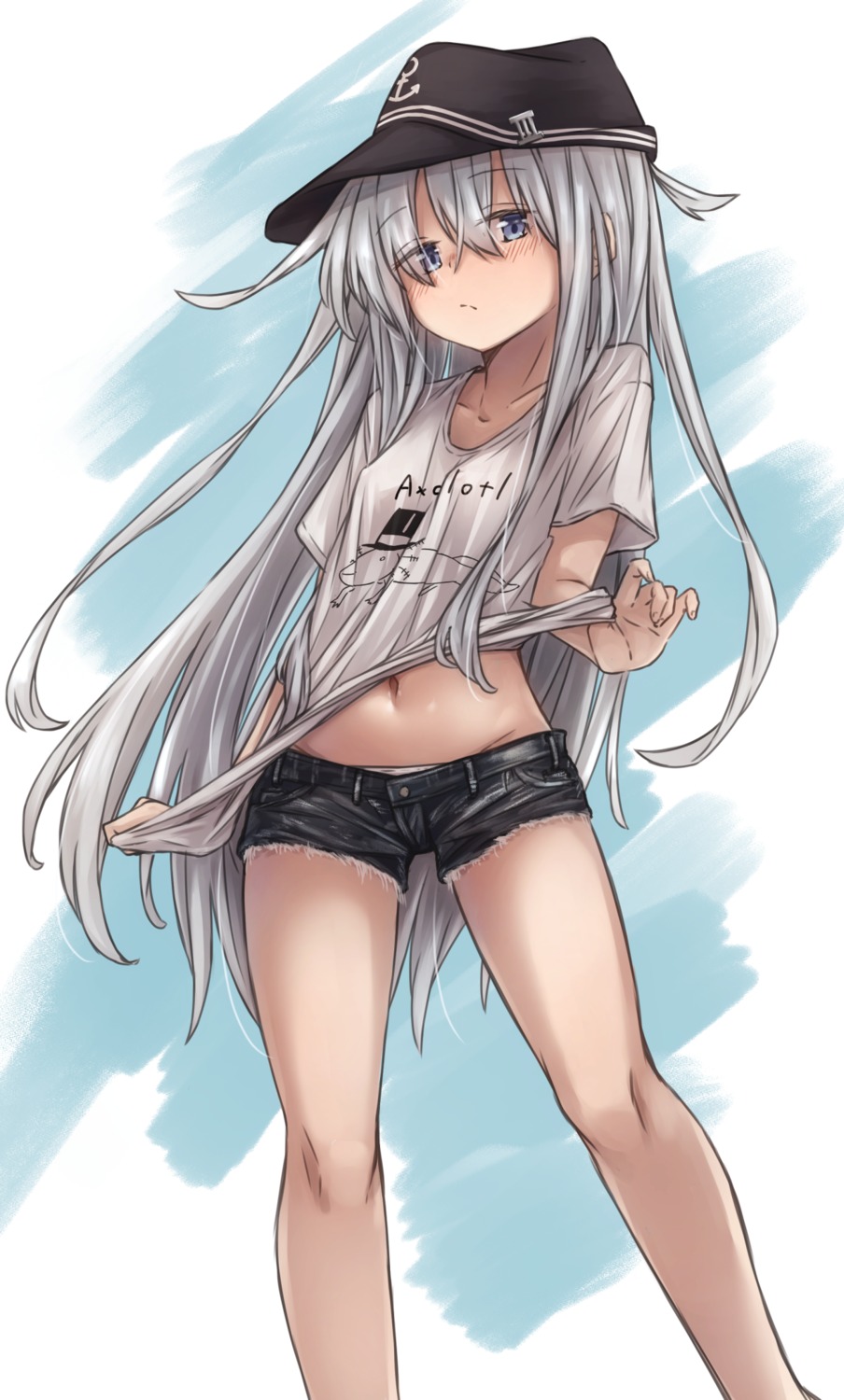 hibiki_(kancolle) kantai_collection kuuru_(kuuru-n) pantsu shirt_lift undressing