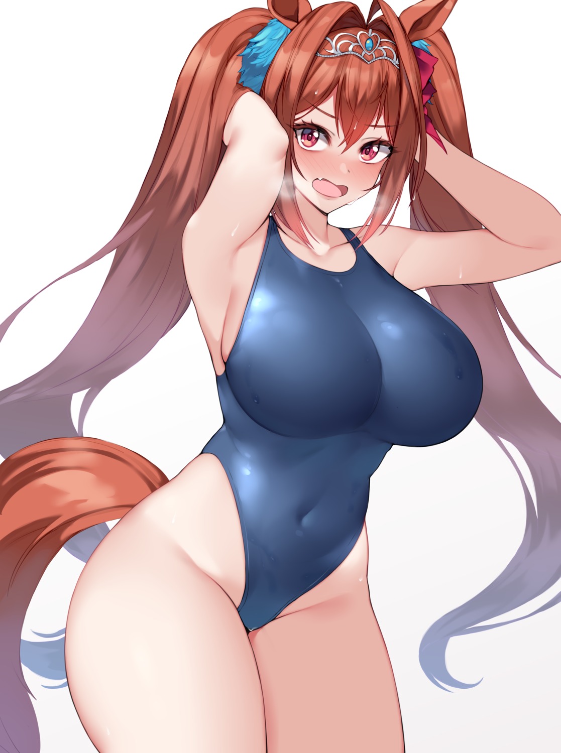 animal_ears daiwa_scarlet_(umamusume) kuavera swimsuits tail uma_musume_pretty_derby