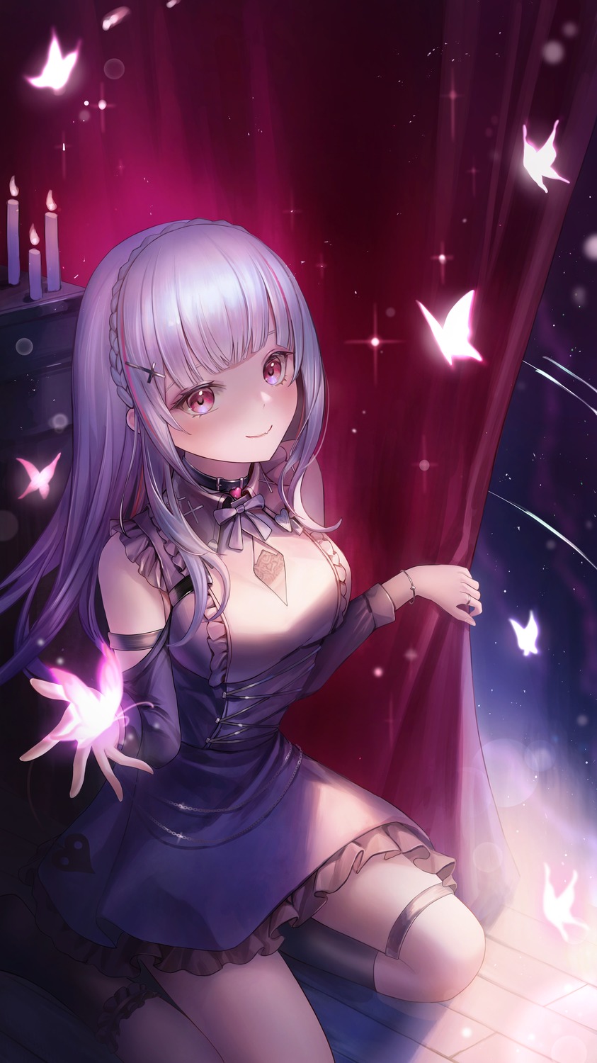 asumi_sena cattleya_regina_games dress garter vspo! yahiro_(heartseek000)