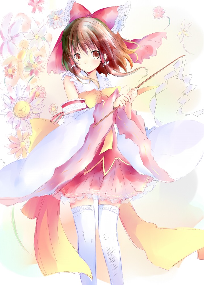 hakurei_reimu miko shichinose thighhighs touhou