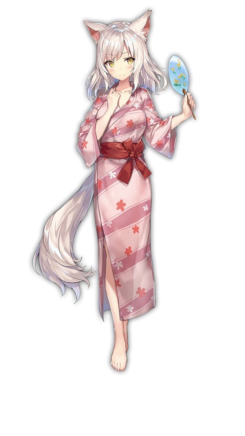 animal_ears kanpani_girls momoko_(momopoco) see_through tail yukata